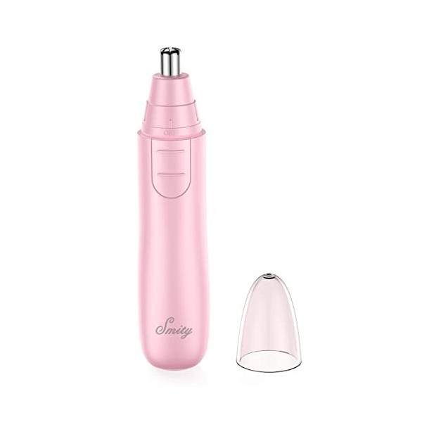 Smity Tondeuse à sourcils professionnelle indolore pour homme et femme avec lames à double tranchant à piles et lumière LED i