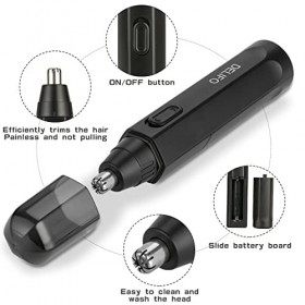 DELIFO Tondeuse pour poils de nez, oreilles et nez indolores pour homme et femme - Sans fil - Imperméable - Double lame - Net