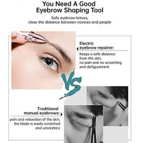 SONGQEE Tondeuse électrique 2 en 1 pour poils de nez et sourcils sans douleur avec lumière LED intégrée, rasoir pour lèvres, 