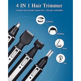 Birshe 3 en 1 Tondeuse Nez Tondeuse à Sourcils Tondeuse Nez & Rasoir Nez Homme étanchéité IPX7,Lames à Double Tranchant,Moteu