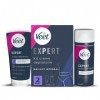 VEET EXPERT - Crème Dépilatoire Poils Tenaces - Maillot Intégral Avec Mousse Exfoliante - Agit en 2min - 2x50ml