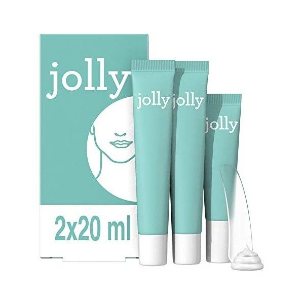 Jolly Crème Dépilatoire le Visage Femme, Résultat Rapide Kit Epilation, 2 Crèmes Dépilatoire 20ml , Crème de Finition Hydrat