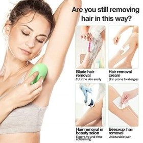 Crystal Hair Eraser, Portable Crystal Hair Removal Device, Sa-fe and Portable Crystal Epilator & Painless Exfoliator M8-gree