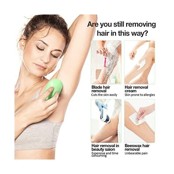 Crystal Hair Eraser, Portable Crystal Hair Removal Device, Sa-fe and Portable Crystal Epilator & Painless Exfoliator M8-gree