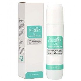 Razor Bumps Solution pour Poils Incarnés, 100 Ml de Sérum Réparateur Après-rasage à Bille pour Brûlures, Hommes et Femmes écl