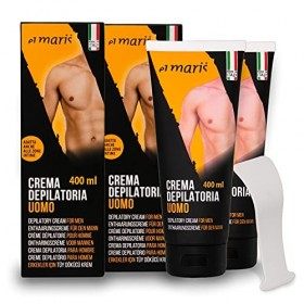 ELMARIS - Crème Dépilatoire pour Homme - Ultrarapide, apaisante - avec Beurre de Karité et Bisabolol - Pour les Zones Intimes