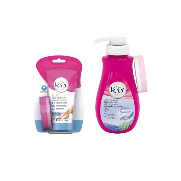 VEET - Lot de 2 Crèmes Dépilatoires - Peaux Sensibles - 150ml et 400ml