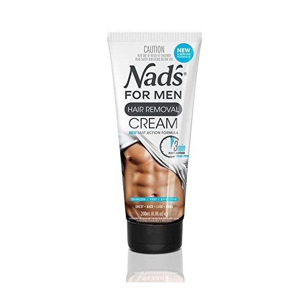 Nad’s For Men Crème Dépilatoire Pour Homme - pour le corps, la poitrine, les bras et les jambes, Crème Dépilatoire Pour le Co