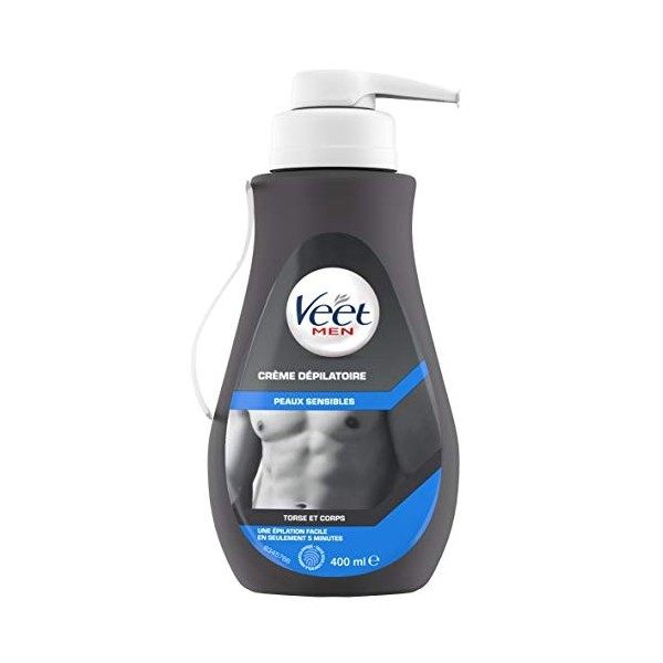 Veet Men - Lot de 3 Crème Dépilatoire Homme - Peaux Sensibles - 400 ml -3x400ml