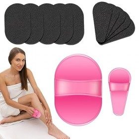 10 PiècesTampons dépilation exfoliants, Papier abrasif et tampon dépilation, Set de Tampons dÉpilation, Coussinets Exfolia