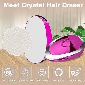 Gomme Dépilatoire, Épilateur en Cristal pour Femme Homme, Nano Indolore Crystal Hair Eraser, Facile à Nettoyer et Réutilisabl
