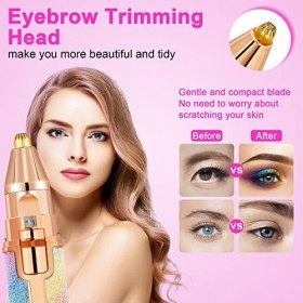 ACWOO Epilateur Sourcil, 2 en 1 Epilateur Facial Rechargeable, Epilateur à Sourcil Electrique Épilation à Lumière Indolore av