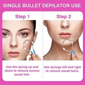 Epilateur Femme 3 Pièces Epilation Cordon Epilation Remplaçable et Epilateur à Ressort Rose Epilateur Epilateur Visage Epilat