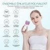 VOYOR Épilateur Électrique Femme, Epilation avec Tête De Rasage Et Tondeuse pour lépilation du Corps, Rechargeable et Sans F