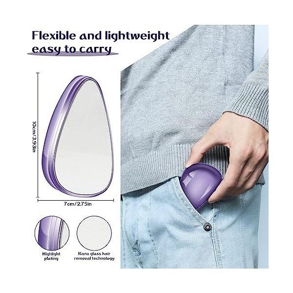 Alftek Nano - Épilateur magique - Appareil dépilation nano - Design ergonomique - Pour homme et femme violet 