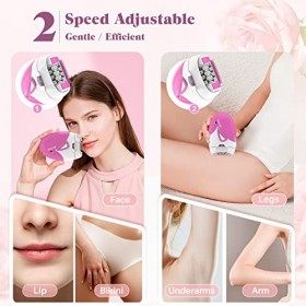 Epilateur Electrique Femme, Mini Épilateur Facial Sans Fil de cheveux avec Lumière LED, Rechargeable Épilateur Tondeuse pour 