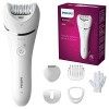 Philips Epilator Series 8000, épilation humide et sèche pour jambes et corps, épilation puissante, 6 accessoires, BRE715/01