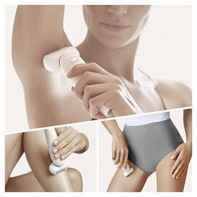 Braun Silk-épil 9 Flex Épilateur avec tête de rasoir et tondeuse pour zones très sensibles, humides et sèches, 100 % étanche,