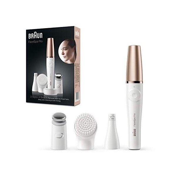 Braun FaceSpa Pro 912 Épilateur facial 3 en 1 avec épilation visage, système de nettoyage et de raffermissement de la peau, a