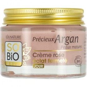 LÉA NATURE SO BiO étic| Crème Rose Éclat Fermeté Jour – Précieux Argan Peaux Matures | Hydratation, Fermeté, Eclat | Huile d’...