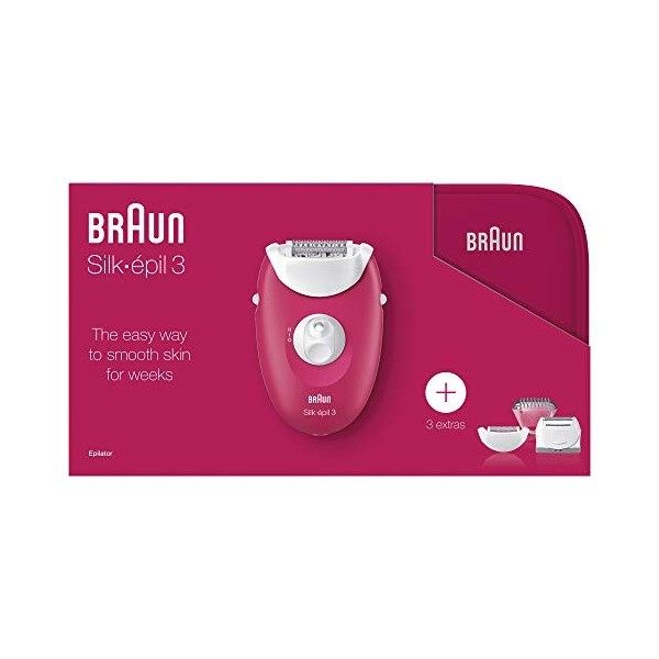 Braun Silk Epil 3 3-415 Coffret cadeau dépilation Blanc/rose