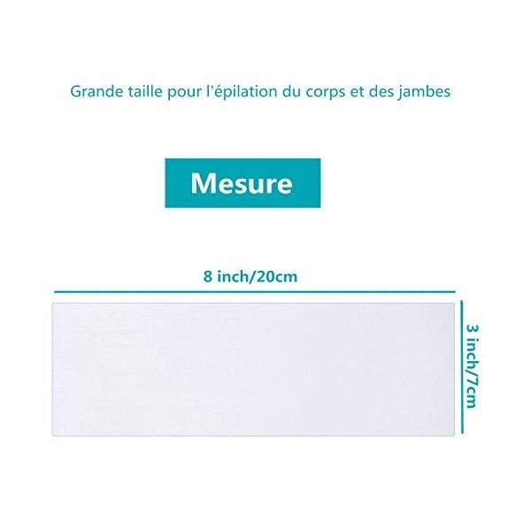 LATRAT 400 pièces de bandes de cire non tissées pour le corps et le visage, pour le Visage et Bandes de Cire pour lÉpilatoir