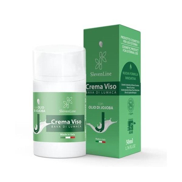 Creme Hydratante Visage à la Bave dEscargot - SlevenLine BIO & MADE IN ITALY - Creme Anti Rides Femme et Homme, Anti-Age a Cr...