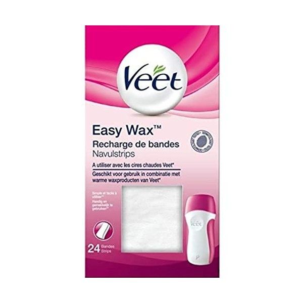 Veet EasyWax Recharges Bandes de Tissu Epilation Cire - 24 bandes