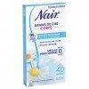 NAIR - Bandes de Cire Froide Corps, Spéciales Peaux Sensibles, à lExtrait de Camomille, 99% dOrigine Naturelle, 40 Bandes +