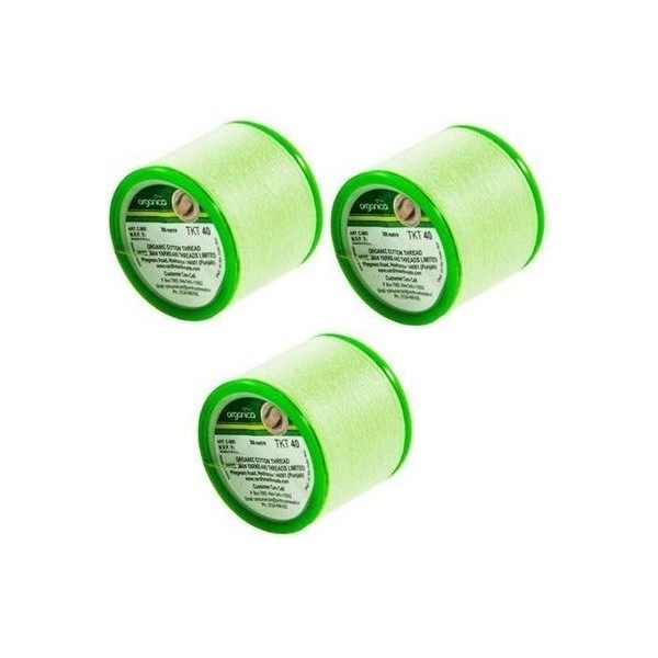 Organica – Lot de 3 bobines de fil de fil en coton bio pour épilation du visage