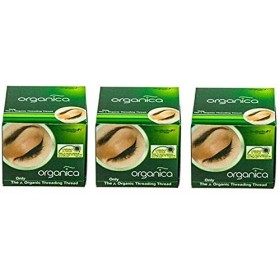 Organica – Lot de 3 bobines de fil de fil en coton bio pour épilation du visage