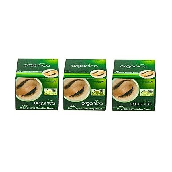 Organica – Lot de 3 bobines de fil de fil en coton bio pour épilation du visage