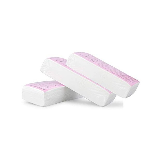 100 Pièces Jetable Bandes de Cire Professionnel,Paper Waxing Strips,Cire Bande de Papier, Dépilatoire Papier Corps Bandes épi...