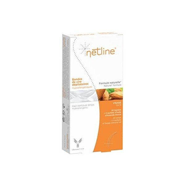 Netline Bandes Dépilatoires Hypoallergéniques Visage, Taille L 38/40, 250 ml