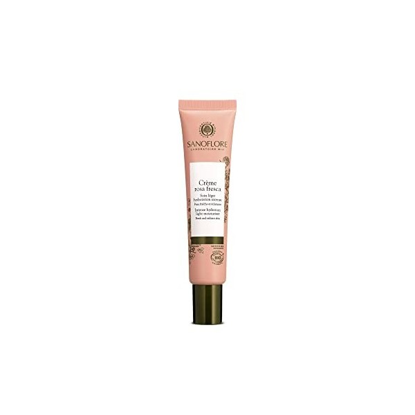 Sanoflore Rosa Fresca Soin Léger - Crème Hydratante Visage Certifiée Bio - Acide Hyaluronique & Rose de Damas - 40 ml Crème J...