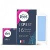 Veet EXPERT - 16 Bandes de Cire Froide Maillot - Peaux Sensibles - Finition Parfaite - Epilation Longue Durée