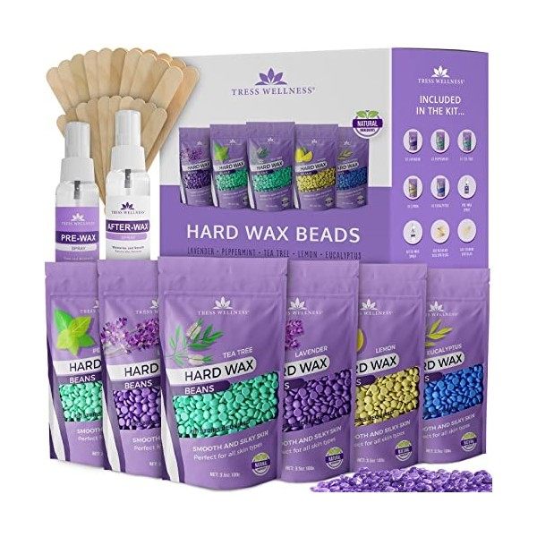 Cire Epilation Perle - Wax Cire Perle Cire Epilation - Kit Epilation Cire - Perles de Cire Epilation sans Douleur - Bille de ...