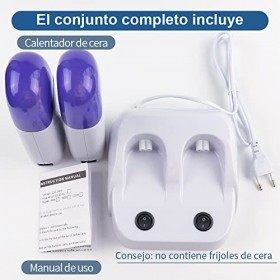 Double chauffe cire tiède Roll On kit de 2&nbsp;Emplacements épilation esthétique appareil