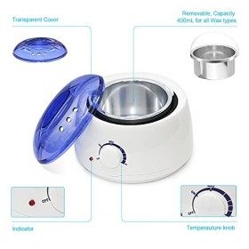Chauffe cire avec 400g Epilation Cire Perles pour Dépilatoire, Cire Chaude, Cire epilatoire sans bande, Kit Complet dEpilati