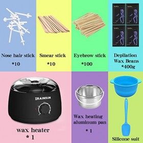 Chauffe Cire Épilation kit Appareil Chauffe Cire Professionnel Machine a Cire, avec 400g Cire Épilation Perle, 1* Pot de Cire