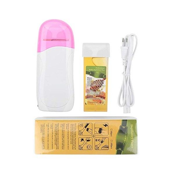 Duevin Wax Depilatory Roller Warmer Heater Machine + 100pcs Wax Paper + Wax Body Hair Removal Set