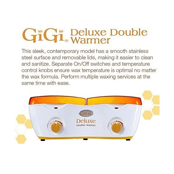 GiGi Chauffe-cire double Deluxe pour épilation, 396,9 g