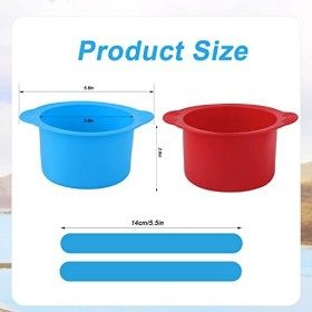Lot de 2 Chauffe Pot de Cire Silicone, Doublure de Chauffe-Cire en silicone avec 2 Doublures de Chauffe-Cire à Spatule Réutil