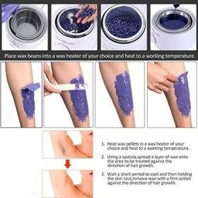 Kit de cire dépilatoire, chauffage pour cire, sachet / 100 g cire à épiler 5 pièces, bâton dapplicateur de cire 10 pièces, e