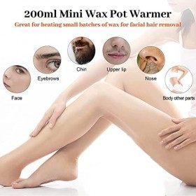 Mini machine à cire chaude pour épilation à la cire de paraffine avec 6 vitesses de réglage de la température pour homme et f