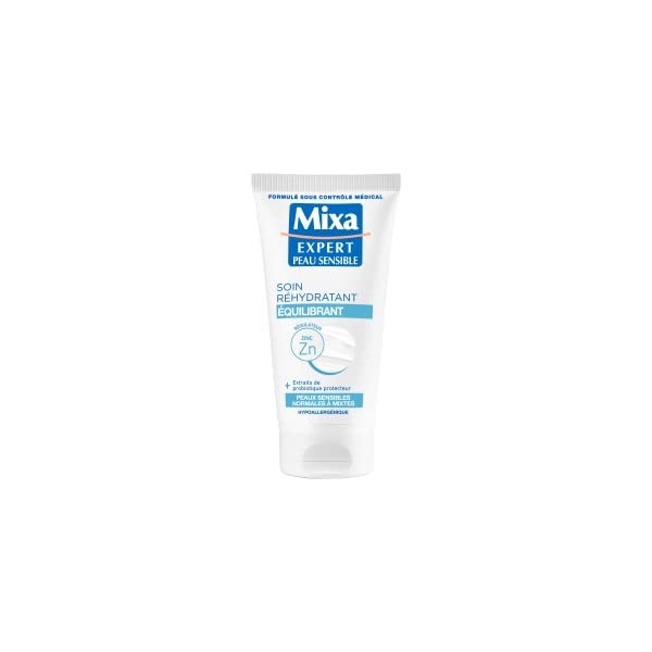 Mixa Expert Peau Sensible - Soin Réhydratant Equilibrant à lExtrait dAvoine + Cuivre Régulateur - 50 ml Crème Jour et Nuit