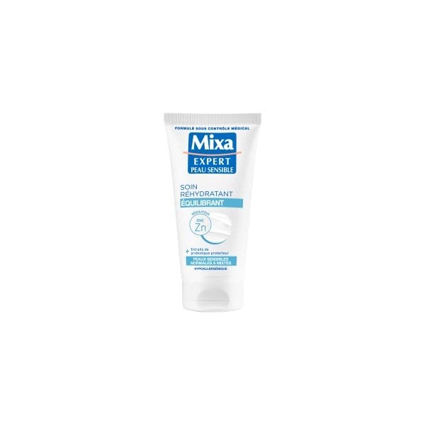 Mixa Expert Peau Sensible - Soin Réhydratant Equilibrant à lExtrait dAvoine + Cuivre Régulateur - 50 ml