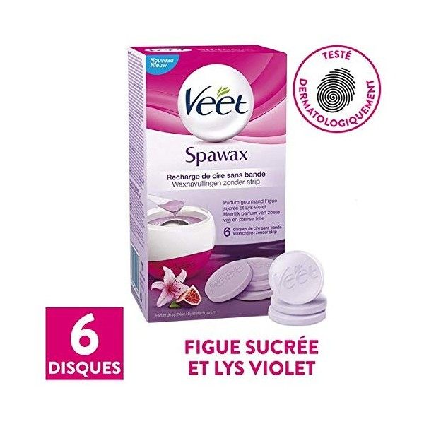 Veet SPAWAX - 6 Recharges de cire - Figue Sucrée et Lys Violet