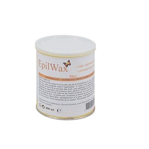 EpilWax Pot de Cire Liposoluble à l’Azulène pour Épilation - Cire Chaude Professionnelle en Pot de 800 ml