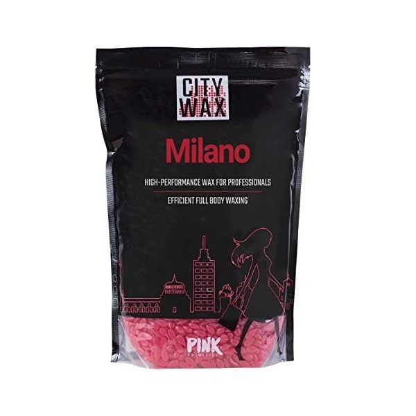 PINK Cosmetics - CITY WAX Milano Cire premium pour épilation 1000g - Perles de cire pour une épilation professionnelle sans b